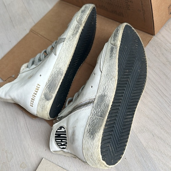 Golden Goose Francy high tops distressed white and silver size 37 worn once - Picture 4 of 4